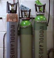 CO2 and nitrogen cylinders
